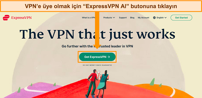 ExpressVPN ana sayfasının 