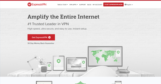 ExpressVPN homepage screenshot