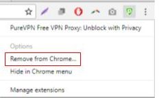 Skjermbilde av trinn 2 om hvordan du fjerner PureVPNs utvidelse fra Chrome-nettleseren