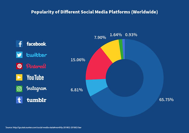 popularity of different social media platforms