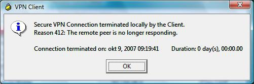 Screenshot Microsoft Windows error 412