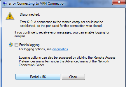 windows vpn-foutcode 619