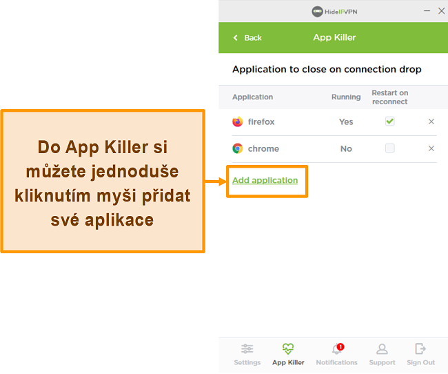 Screenshot aplikace HideIPVPN Application Killer.