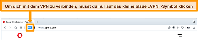 Screenshot der Opera VPN-Suchleiste.