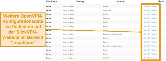 Screenshot der OpenVPN-Konfigurationsdateien zum Einrichten