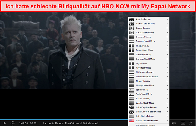 Screenshot von My Expat Network, das HBO JETZT entsperrt