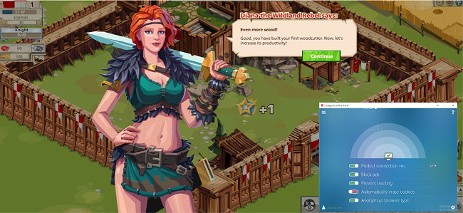 Screenshot, der zeigt, wie ein Multiplayer-Spiel (Empire) gespielt wird, während eine Verbindung zu Steganos besteht.