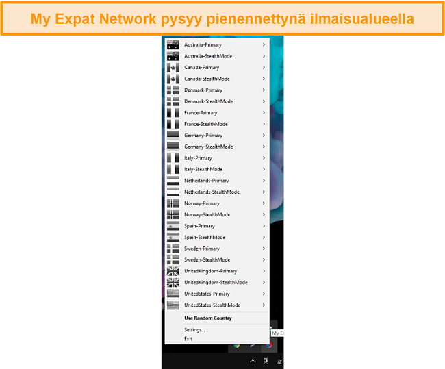 Näyttökuva My Expat Network Desktop Interface -sovelluksesta