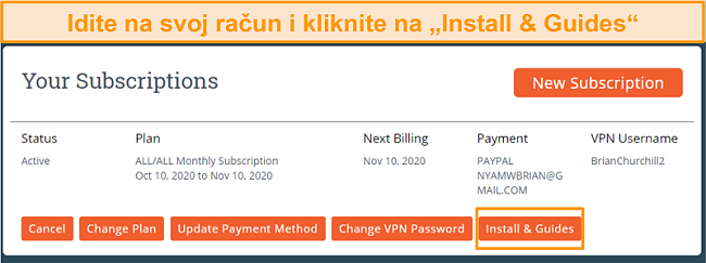 Snimka zaslona prvog koraka instalacije My Expat Network