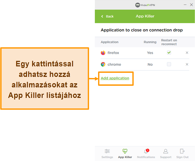 A HideIPVPN Application Killer képernyőképe.