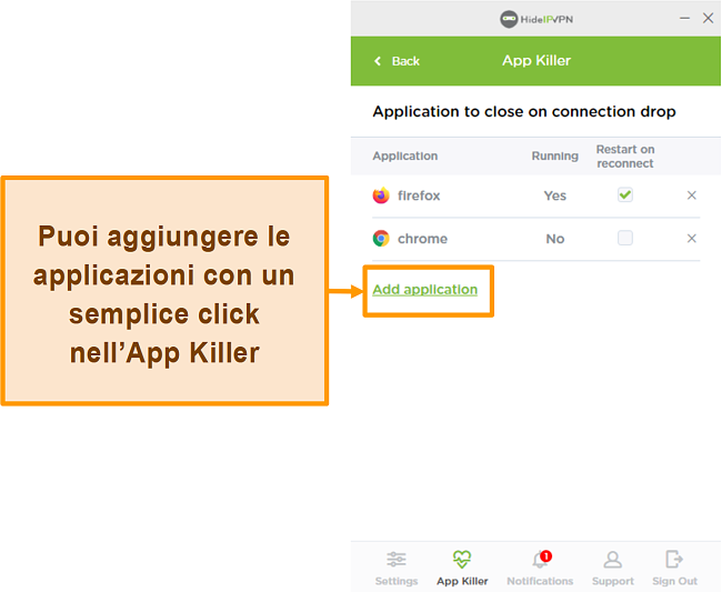 Screenshot di HideIPVPN Application Killer.