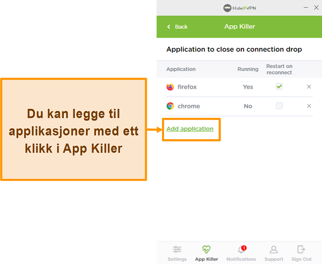 Skjermbilde av HideIPVPN Application Killer.