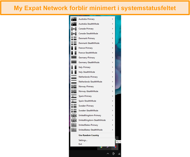 Skjermbilde av My Expat Network Desktop Interface