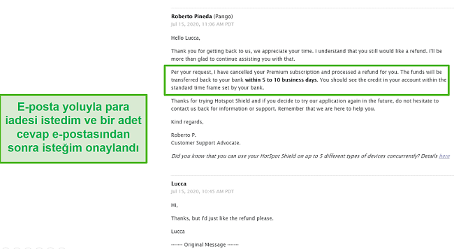 hotspot shield vpn incelemesi geri ödeme e-postası