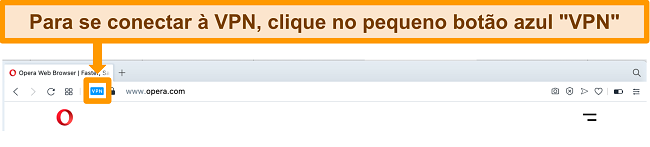 Captura de tela da barra de pesquisa do Opera VPN