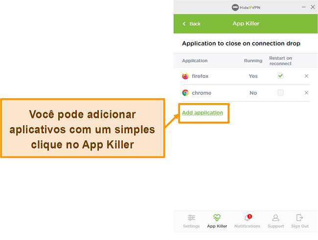 Captura de tela de HideIPVPN Application Killer.