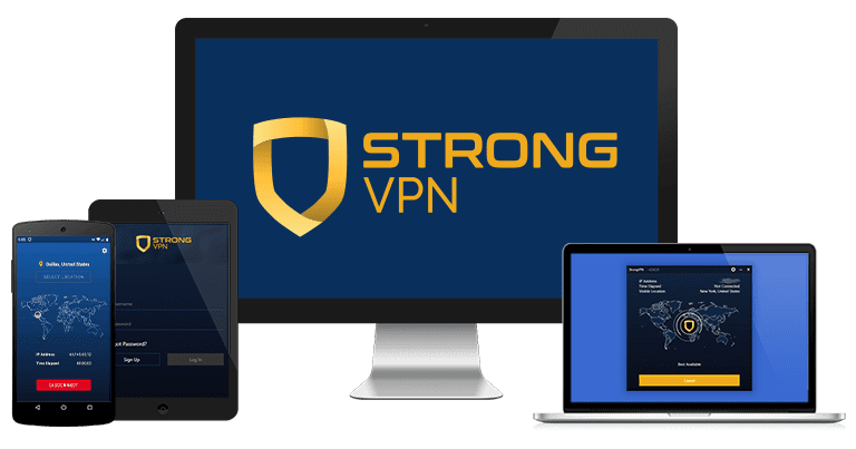 Strong VPN Vendor UI screenshot