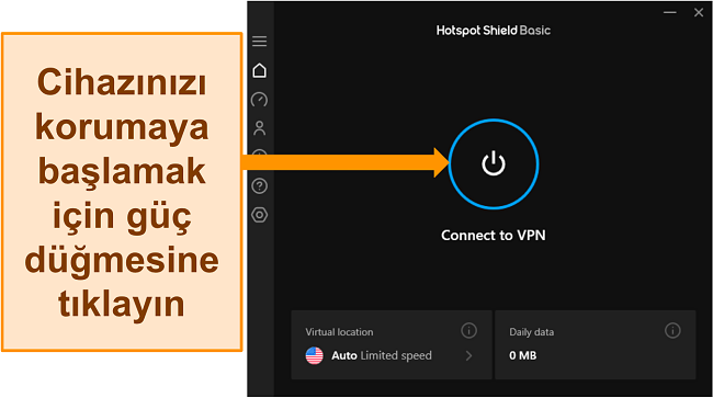 Hotspot Shield'in Windows panosu