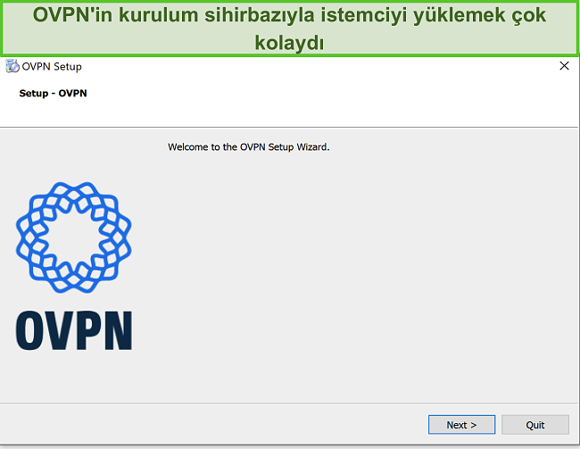 OVPN kurulum sihirbazının ekran görüntüsü