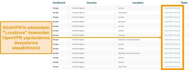 Kurulum için OpenVPN yapılandırma dosyalarının ekran görüntüsü