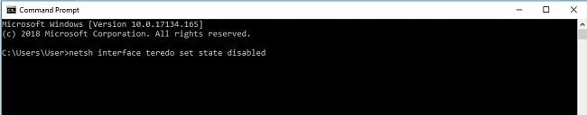 Screenshot of Windows command prompt