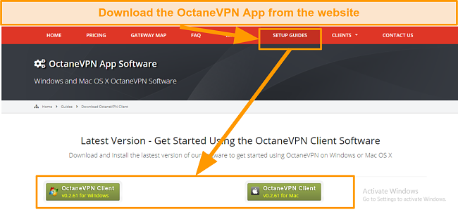 Screenshot of How to download OctaneVPN app