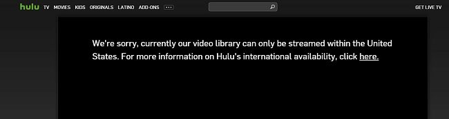 Hulu feilmelding