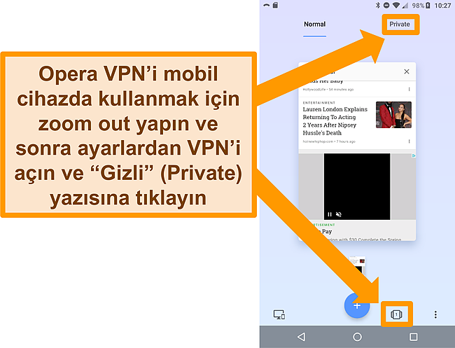Opera incelemesinin ekran görüntüsü.