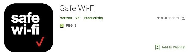 Screenshot of Verizon Safe Wi-Fi logo icon