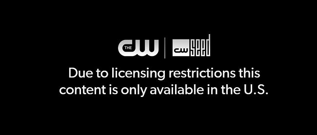 Screenshot of The CW not working outside US