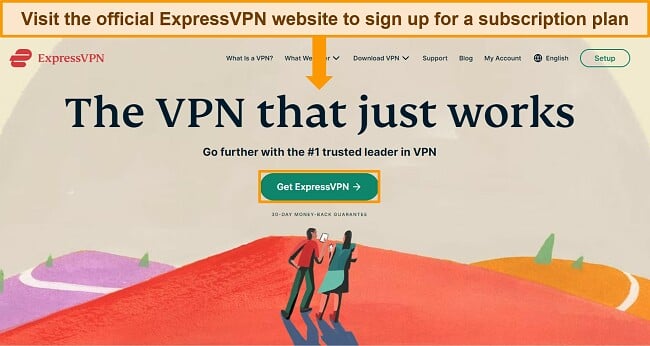 Image of ExpressVPN's website, highlighting the 