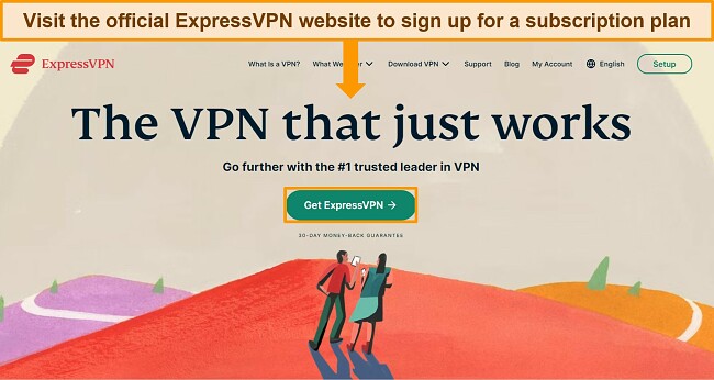 Image of ExpressVPN's website, highlighting the 