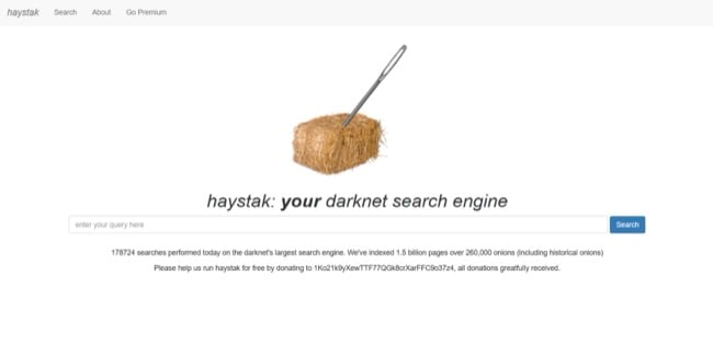 image of Haystak home page