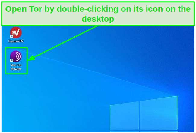 Screenshot of a Tor icon on the desktop