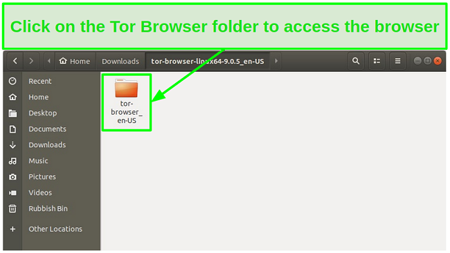 Screenshot of the extracted Tor browser file