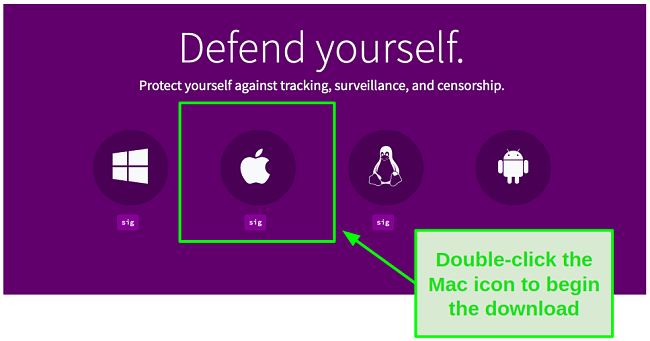 Double-click the Mac icon to begin the download.