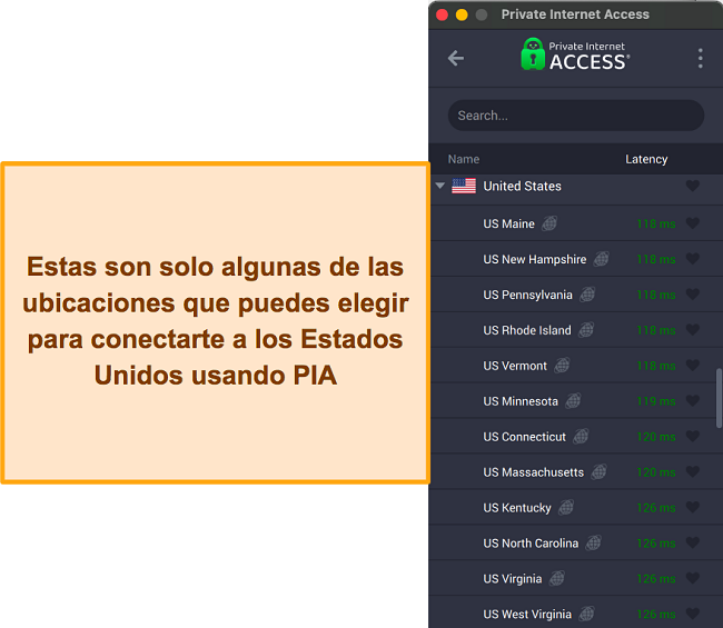 Aplicación Private Internet Access (PIA) junto con la anotación