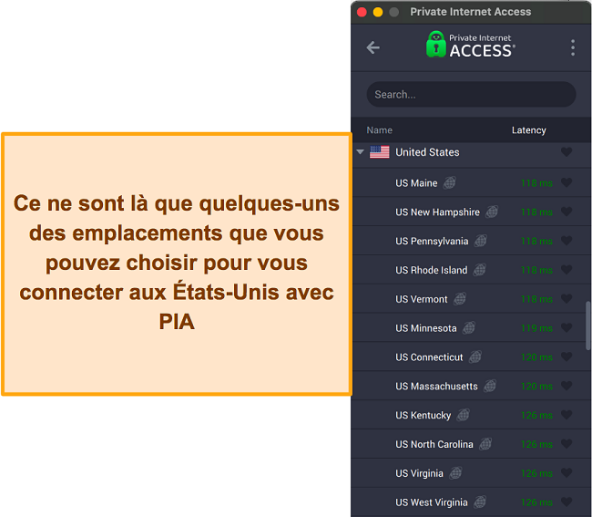 Application d'accès Internet privé (PIA) à côté de l'annotation