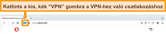 Képernyőkép az Opera VPN keresősávjáról.