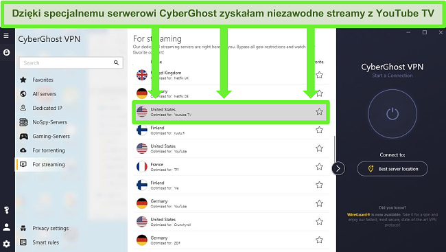 najlepsze VPN do użycia dla youtube tv cyberghost zoptymalizowany serwer przesyłania strumieniowego