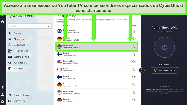 melhores vpns para usar no servidor de streaming otimizado para o cyberghost do youtube tv