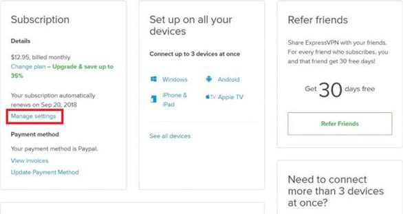 Expressvpn manage settings