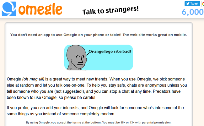Omegle is a popular online chat website