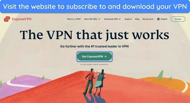 Image of ExpressVPN's website, highlighting the 