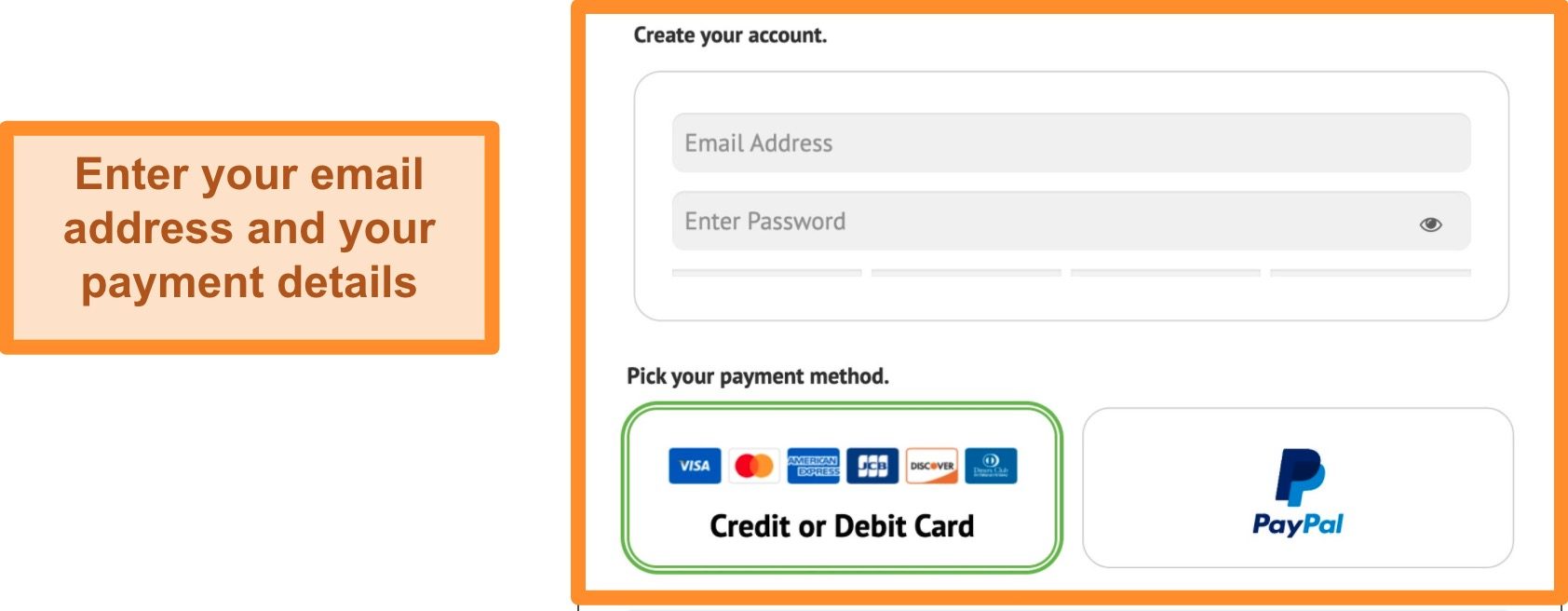 Screenshot of IPVanish Signup Form on Desktop