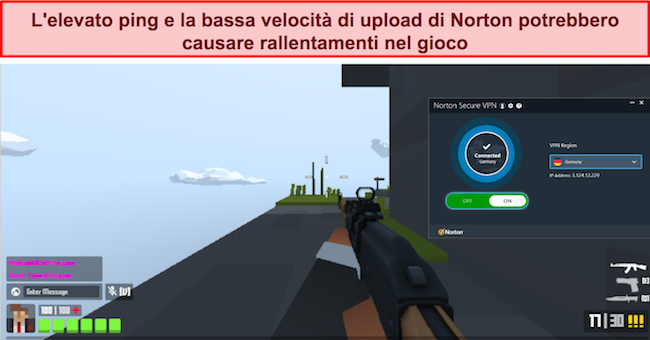 Screenshot del gioco con Norton Secure VPN