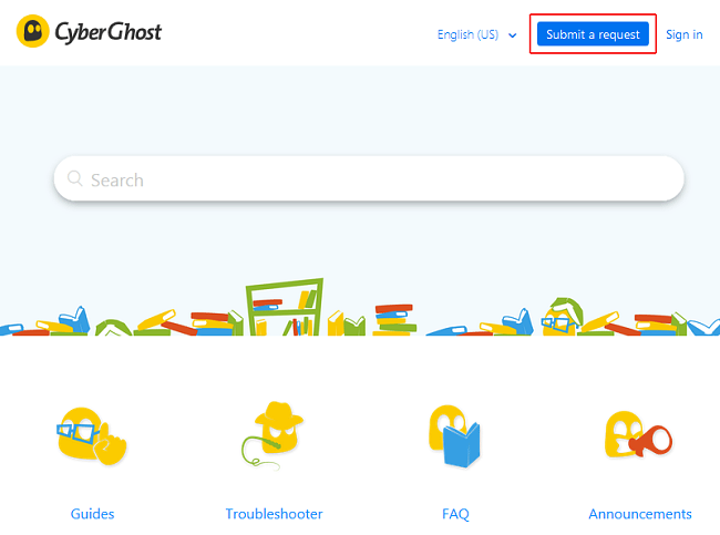 CyberGhost vpn submit request