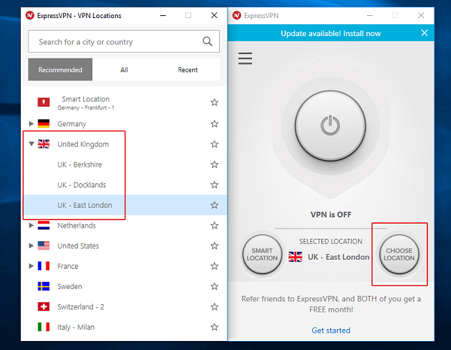 Express VPN UK-based servers