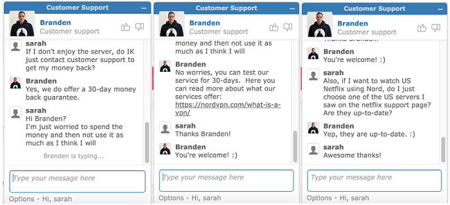 Nordvpn support chat