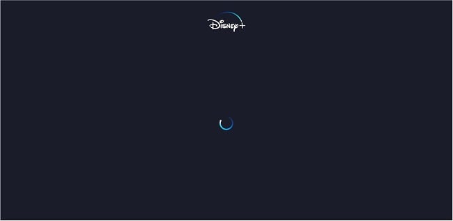 Screenshot of Norton Secure VPN unable to unblock Disney+ with infinite loading on a blank screen